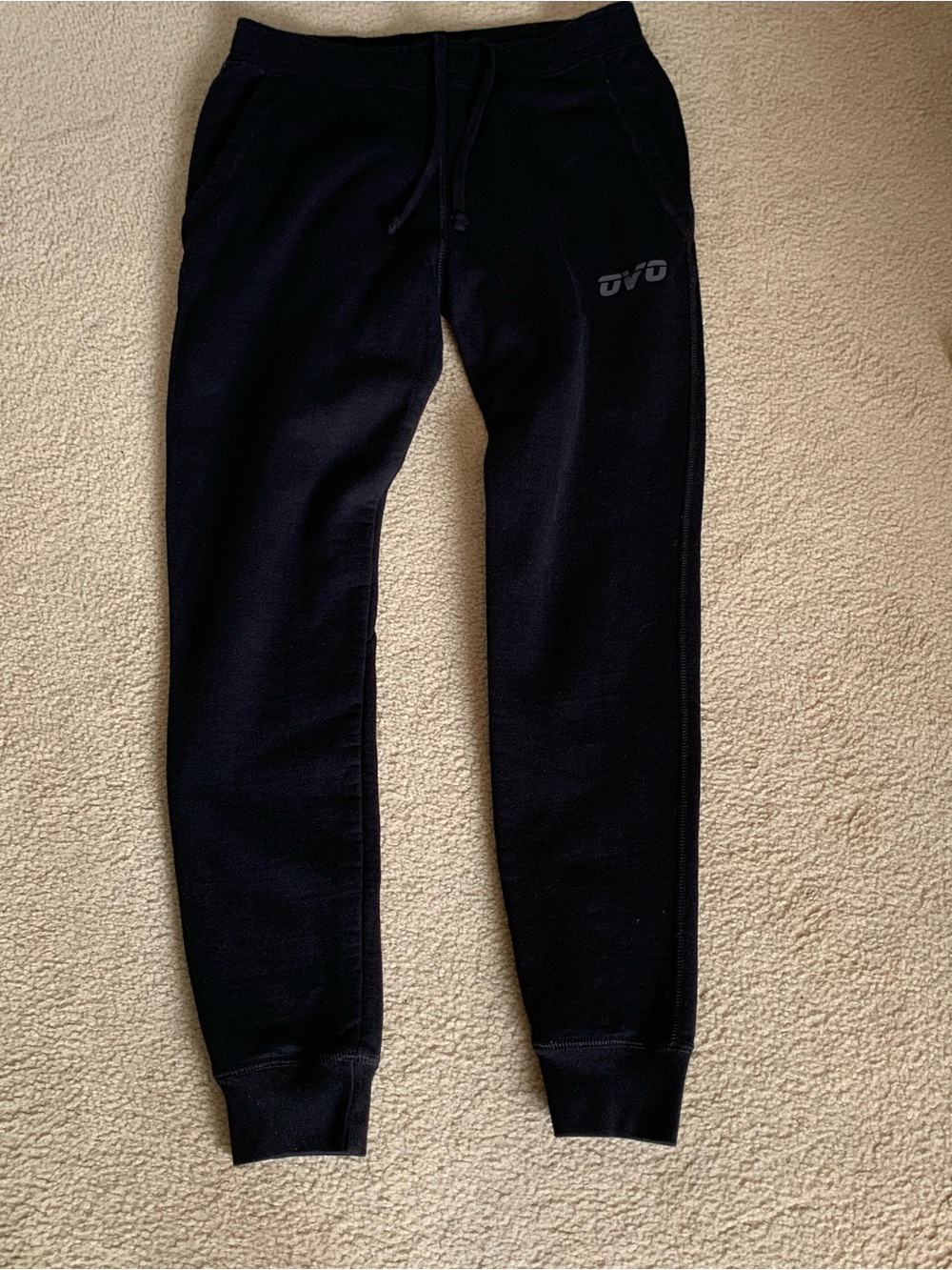 OVO Black Jogger Sweatpants with Subtle Logo